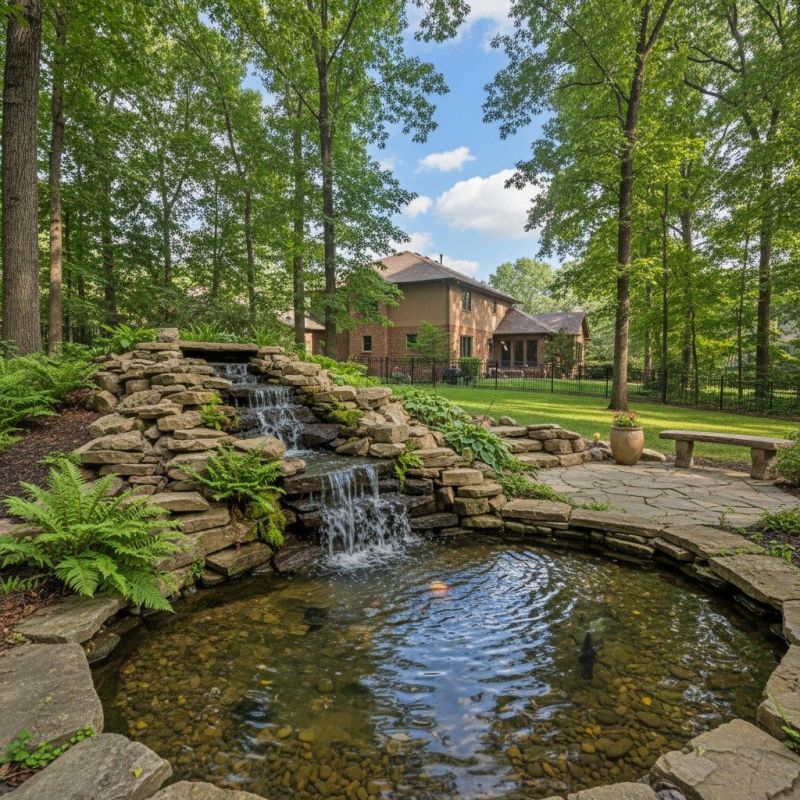 Pond Waterfall Installation detail